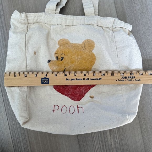 Vintage Winnie The Pooh Tote Canvas Bag Made‎ In India 13x13 Bag 1 - Picture 7 of 12
